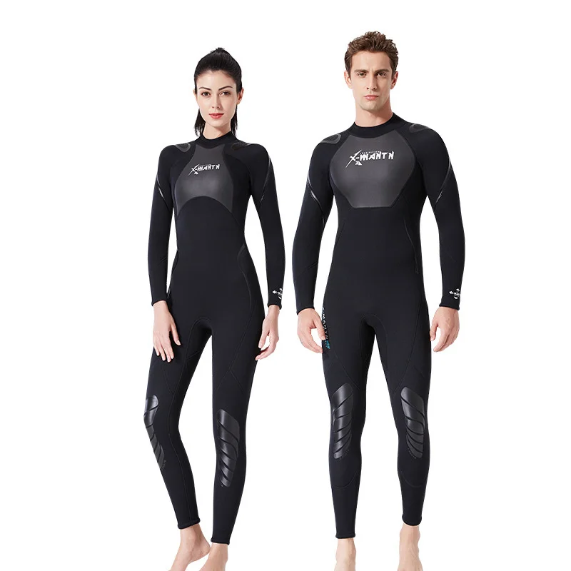 Women Men 3mm Neoprene Wetsuit Thermal Full Body Drive Suit Back Zip Wetsuit for Adults