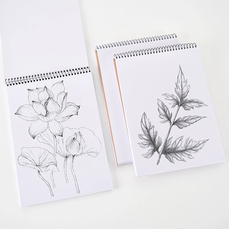 B5 Sketchbook for Art Students Special Coiled Blank Watercolor Lead Hand Drawing Spiral Binding Printed Logo for Pencil Painting