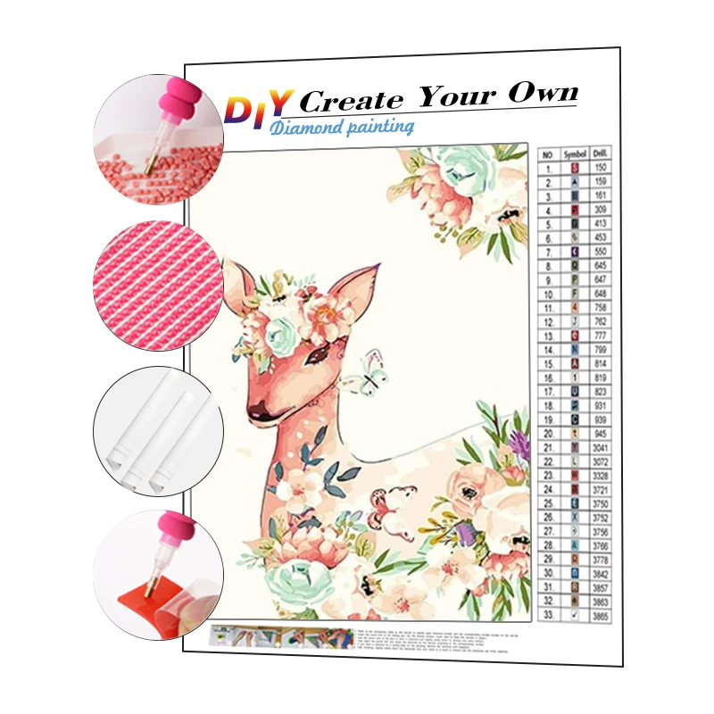 5d Animal Diamond Painting Deer Scenery Animal Art Picture Resin Drill Diamond Painting Custom Kids DIY Diamond Painting Set