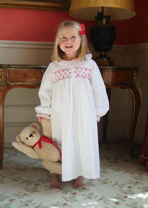 Valentine Wholesale Girl Smocked Dress For Girl 2M To 12Y Hight Quality Princess Soft Children Clothes Pajamas Customization