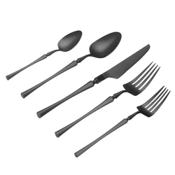 wedding hotel tableware kitchenware knife spoon fork stainless steel cutlery 18/8 satin gold flatware set