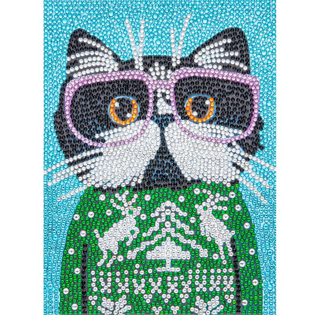 DIY Cat Crystal Rhinestones Picture 5D Diamond Painting Craft Poster