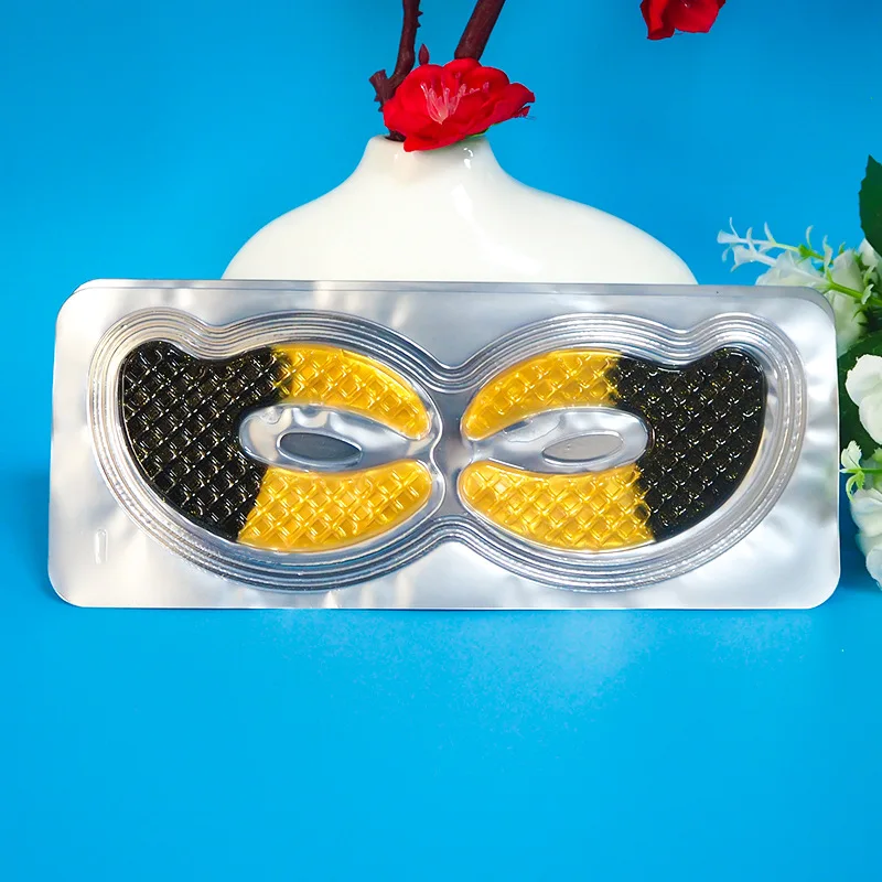Factory custom two-color black gold eye mask collagen crystal eye hydrating repair eye care  mask