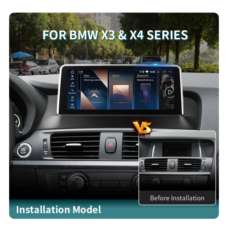 FLYFISHP 10.25/12.3' Android Car Radio for BMW X3 X4 E83 F25 F26 2006-2017 CIC NBT EVO Wireless Carplay Auto Stereo Screen