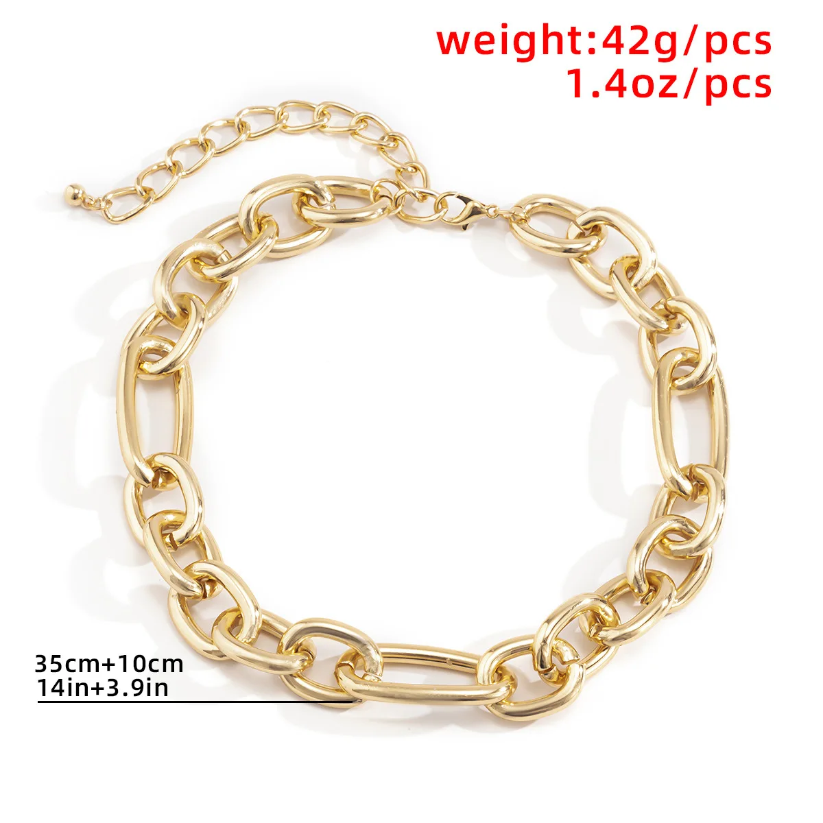 
Simple Singlelayer Punk Aluminum Chain Necklace Geometric Collarbone Necklace For Women 