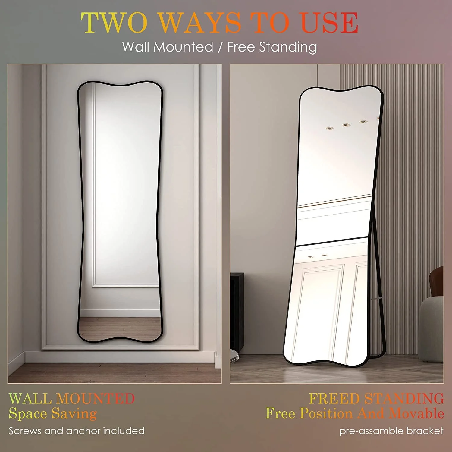 Factory price manufacturer supplier simplicity wall mounted mirror led floor