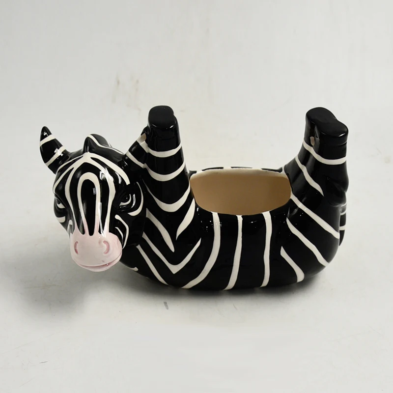 Air Plant Vase Holder Cute Zebra Ceramic Succulent Hanging Planters