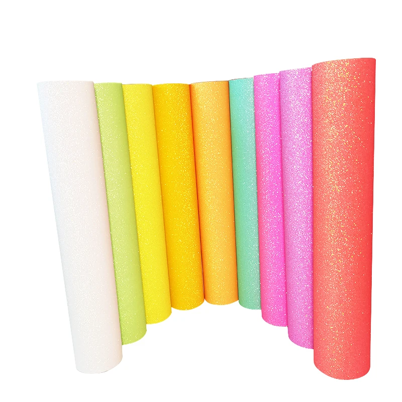 Glow in the dark eco solvent luminous glitter iron on flex htv heat transfer film vinyl