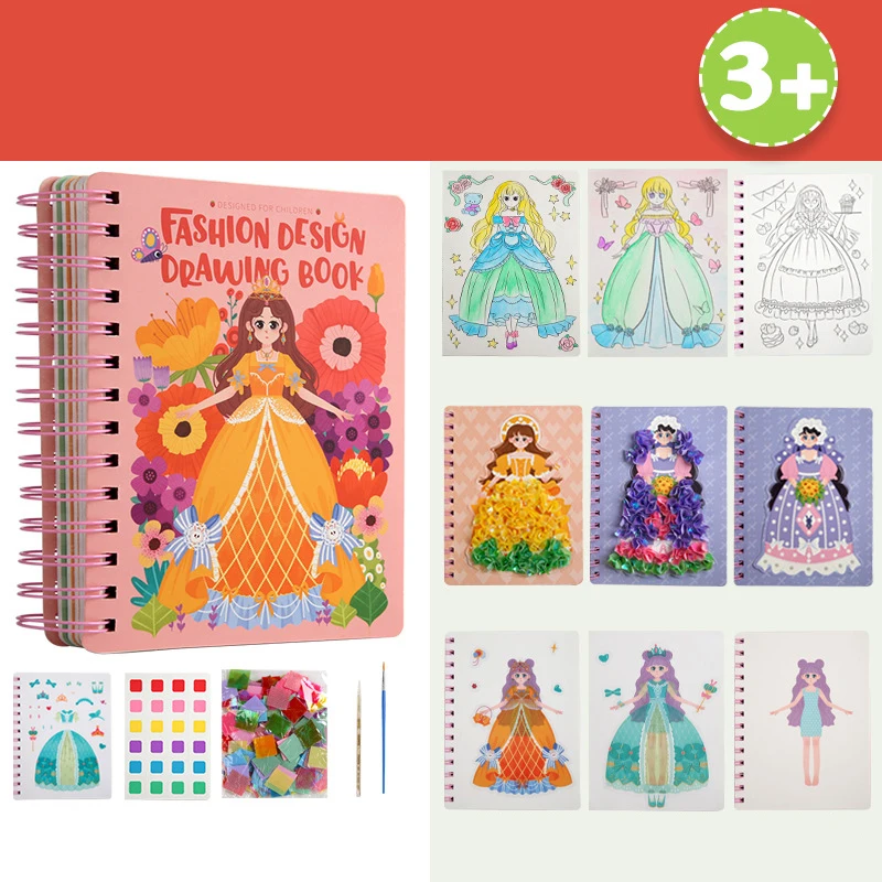 Princesses Poke Art DIY Paper Craft Kit Puzzle Puncture Painting Inspired Arts and Crafts for Kids Aged 5 to 7 Years