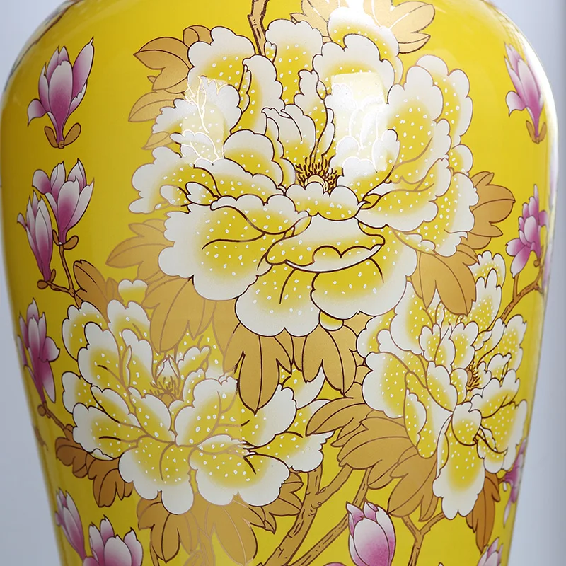 Jingdezhen Handmade Blue White Ceramic Floor Vase Unique Tall Large Standing Decorative Vase Traditional Design Style Vase