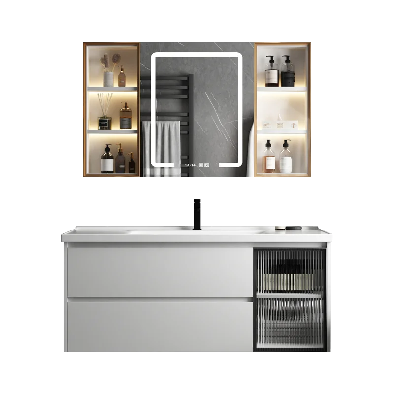 bathroom vanity full set wall hung vanity bathroom unit vanity plywood bathroom cabinet with slab basin