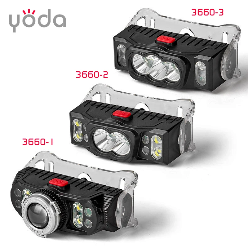 new plastic ABS usb rechargeable 10w  bright multi function headlamp work bicycle light