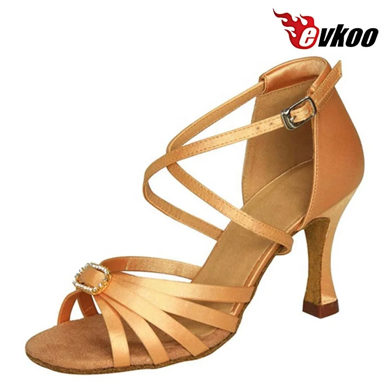 Classic Low Heel Women Ballroom Customize Satin Material Soft High Quality Sexy Ladies Shoes Women Latin Dance Shoes