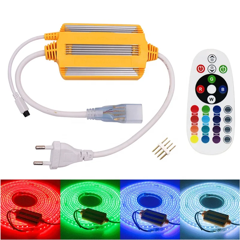 GMZQ100 Factory High Voltage 220V RGB 5050 LED Light Strip Control Remote Control 100M/Roll IP65 led remote control for Outdoor