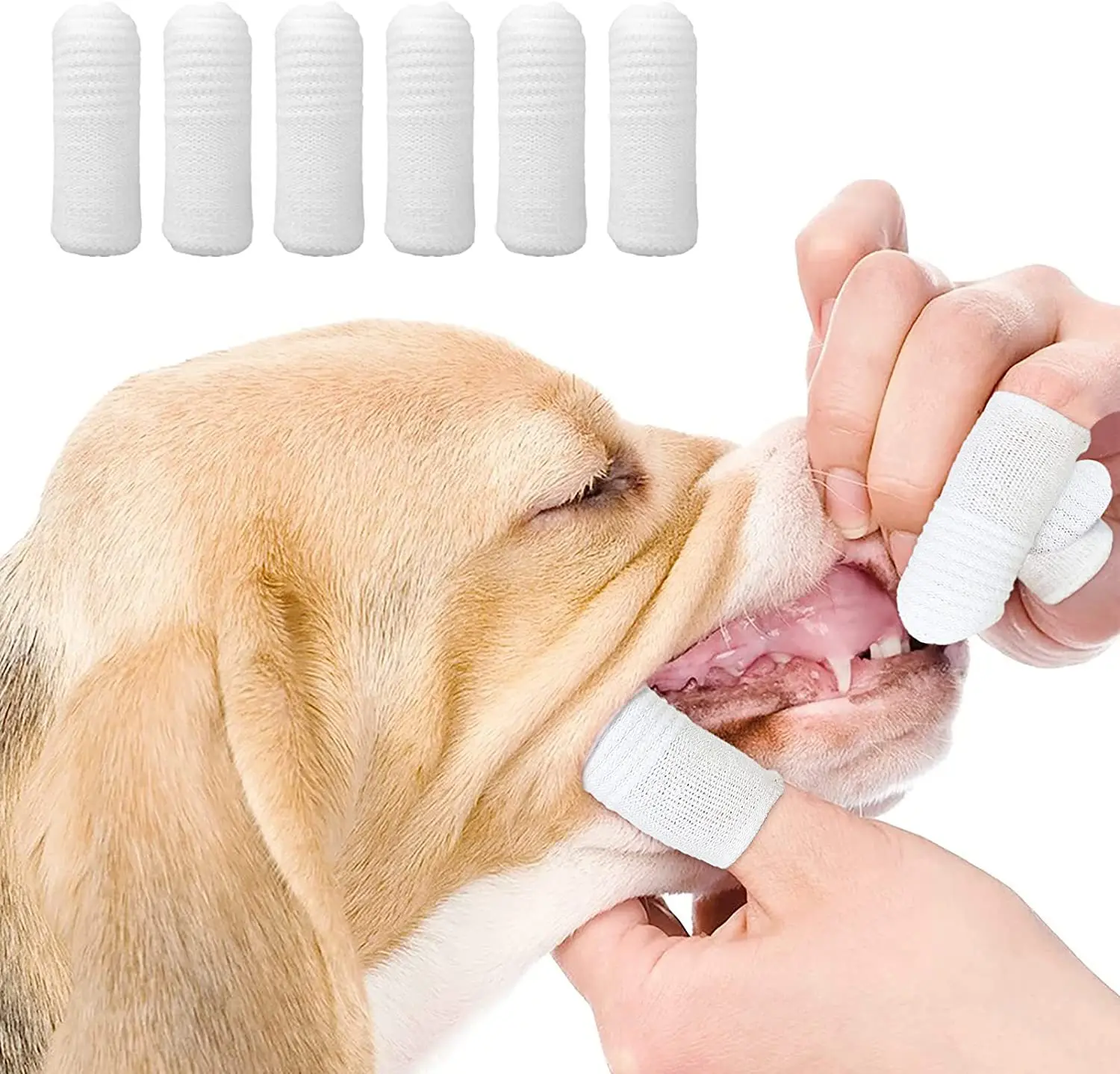 Promotion Gift Wholesale Custom Elastic Pet Dog Finger Brush Tooth Teeth Cleaning Microfiber Toothbrush