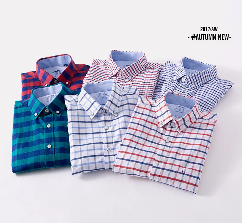 Полосатая Высококачественная Мужская Повседневная рубашка из 100% хлопка, рубашка из ткани Оксфорд с длинными рукавами, новый стиль