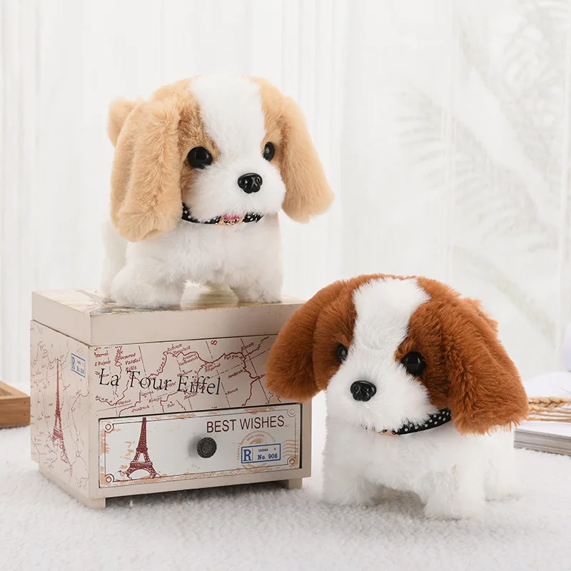 Plush electric puppy children toy simulation toy dog will walk bark wag the tail pet toy dog