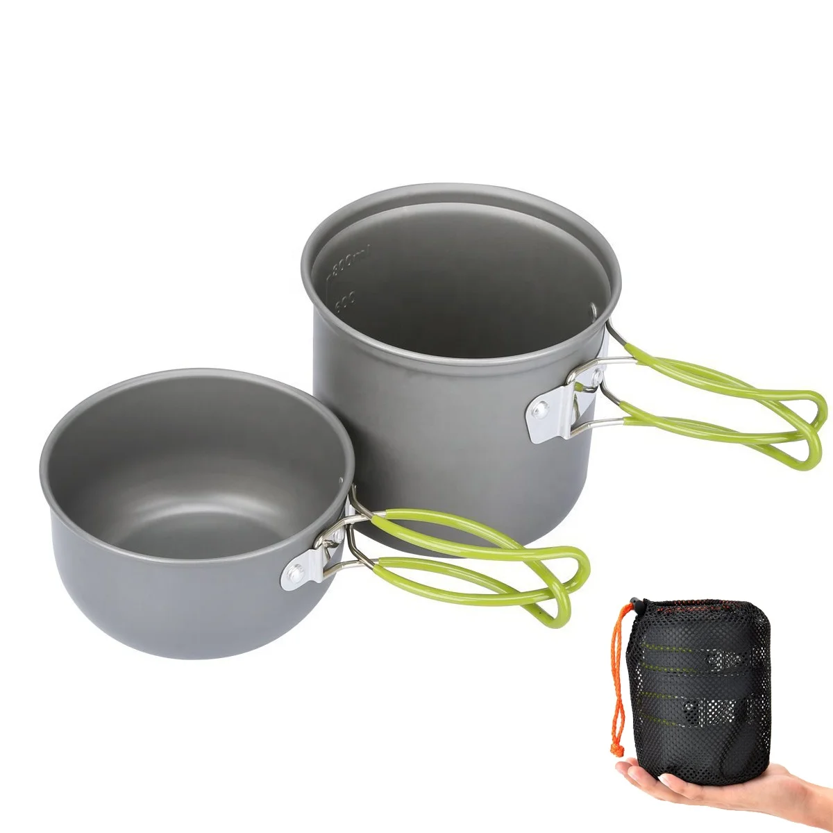 AJOTEQPT Camping Equipment, Outdoor Camping Pots And Pans Set 2PCS Camping Cookware