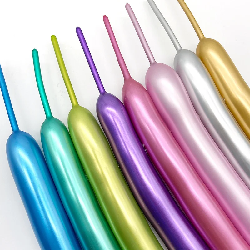 high quality style silver gold rose gold metallic chrome 260 q  long  twisting modeling  balloon for animal flower modeling