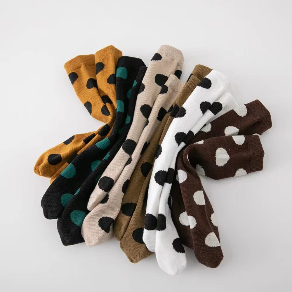 2022 spring big dot pattern baby cotton socks