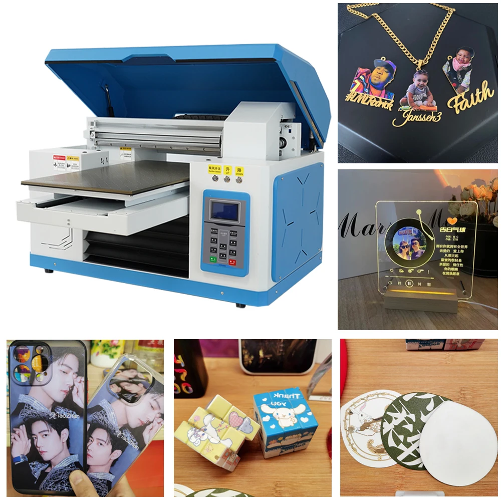 Small Size 2030 A4 Uv Inkjet Printer Bottle Pen Phone Case Printing A4 UV Flatbed Printer for small business