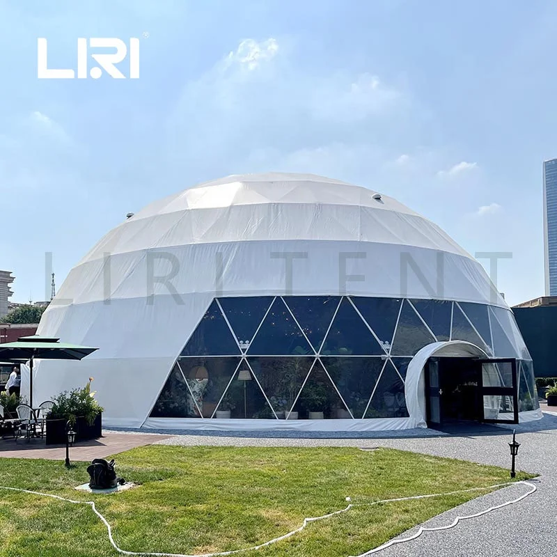 Air Conditioner 20xm Transparent Half Sphere Geodesic Dome Tents For Event Party