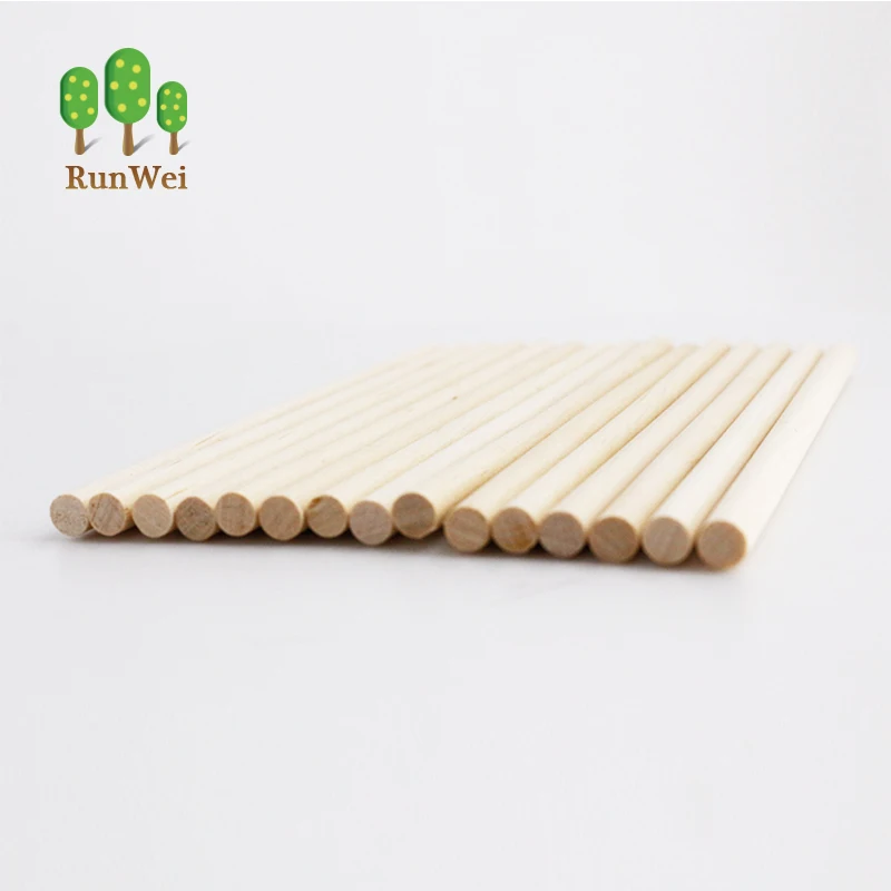 Wooden Craft Dowel Rods Unifished Round Hardwood Wooden Craft Sticks for DIY