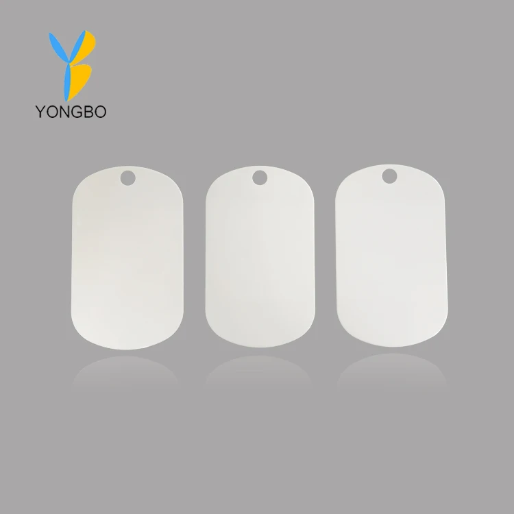 Custom Sublimation Blank Metal Dog Tag Printing Tag Necklace Aluminum Blank White Tag