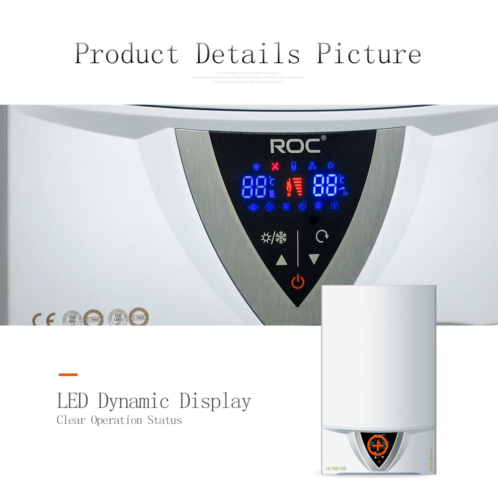 ROC Famous Brand Condensing China Pumps Gas Boiler Instant Hot Water Gas Water Heater Room Heating for Home