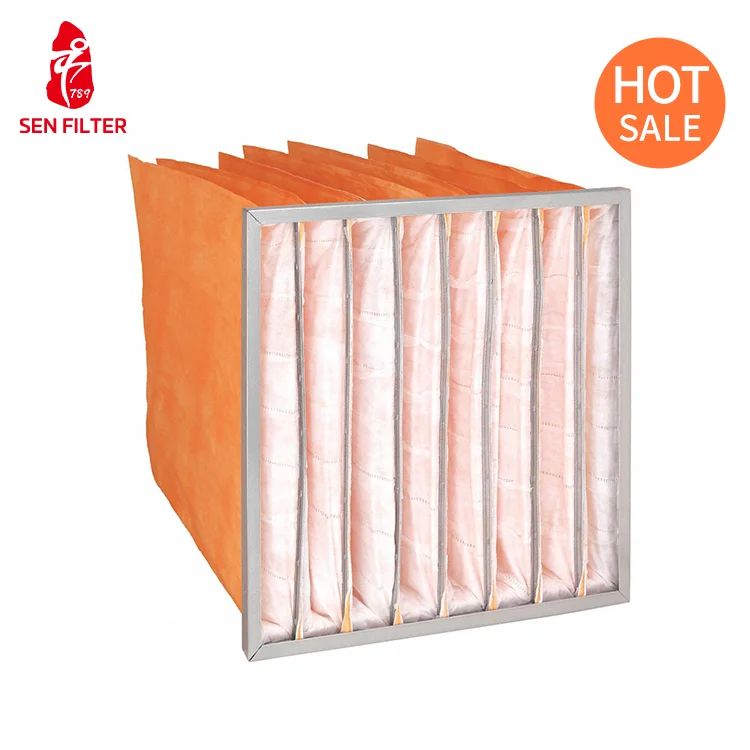 Synthetic Medium Efficiency Air Filter Bag Pocket for Hotels Manufacturing Plants HEPA Filter Construction with Paper Material