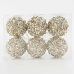 Factory Wholesale 80mm Irregular Sequin Christmas Ball Decor Indoor Ornament