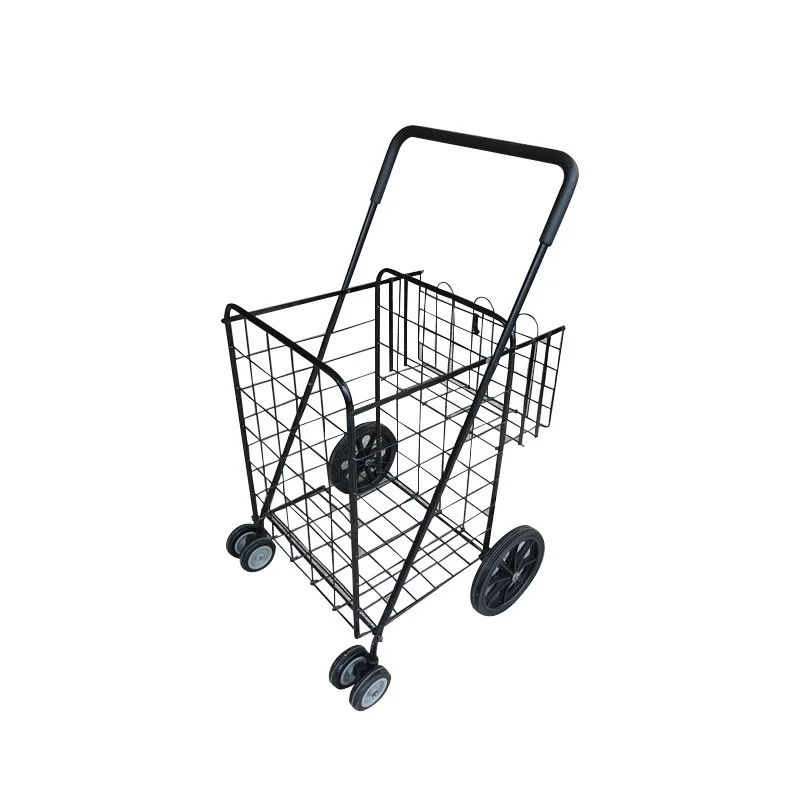Best Selling Unfoldable Chrome Plating American Style Shopping Cart for Supermarket Carton Steel Custom Logo Accepted Nb-53