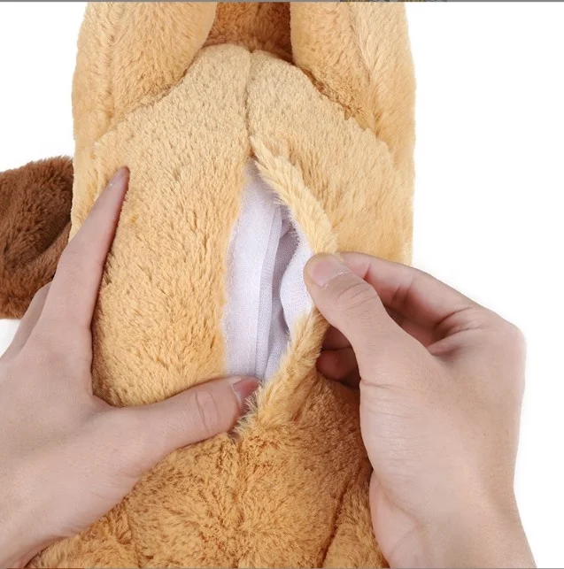 45cm Heartbeat Puppy Plush Dog Toy with Warmer Bag Pet Soft Anxiety Puppy Relief Toy for Puppy Dogs