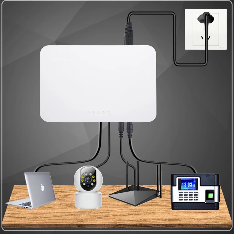 Мини-онлайн ИБП с литиевой батареей 24 Вт однофазный светодиодный дисплей для Wi-Fi маршрутизатора молниеносной защитой от 5 В до