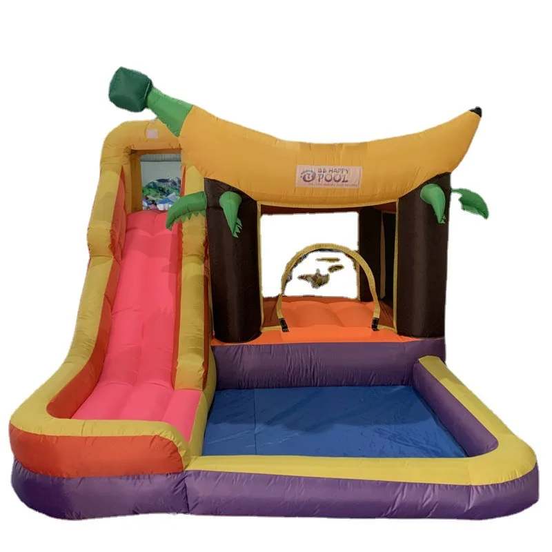 Banana Tree Monkey Inflatable Cartoon Castle Oxford Children trampoline playground  with Pool and Slide