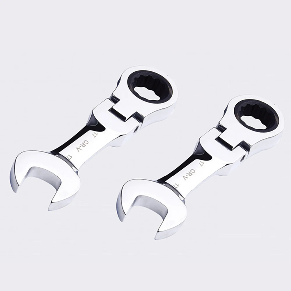 MT8102 stubby type flexible head ratchet wrench short gear spanner 72 teeth 6140crv