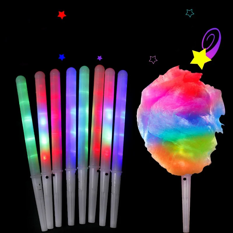 Colorful LED Light Stick Flash Glow Cotton Candy Stick Flashing Cone For Vocal Concerts Night Parties  led cotton candy stick