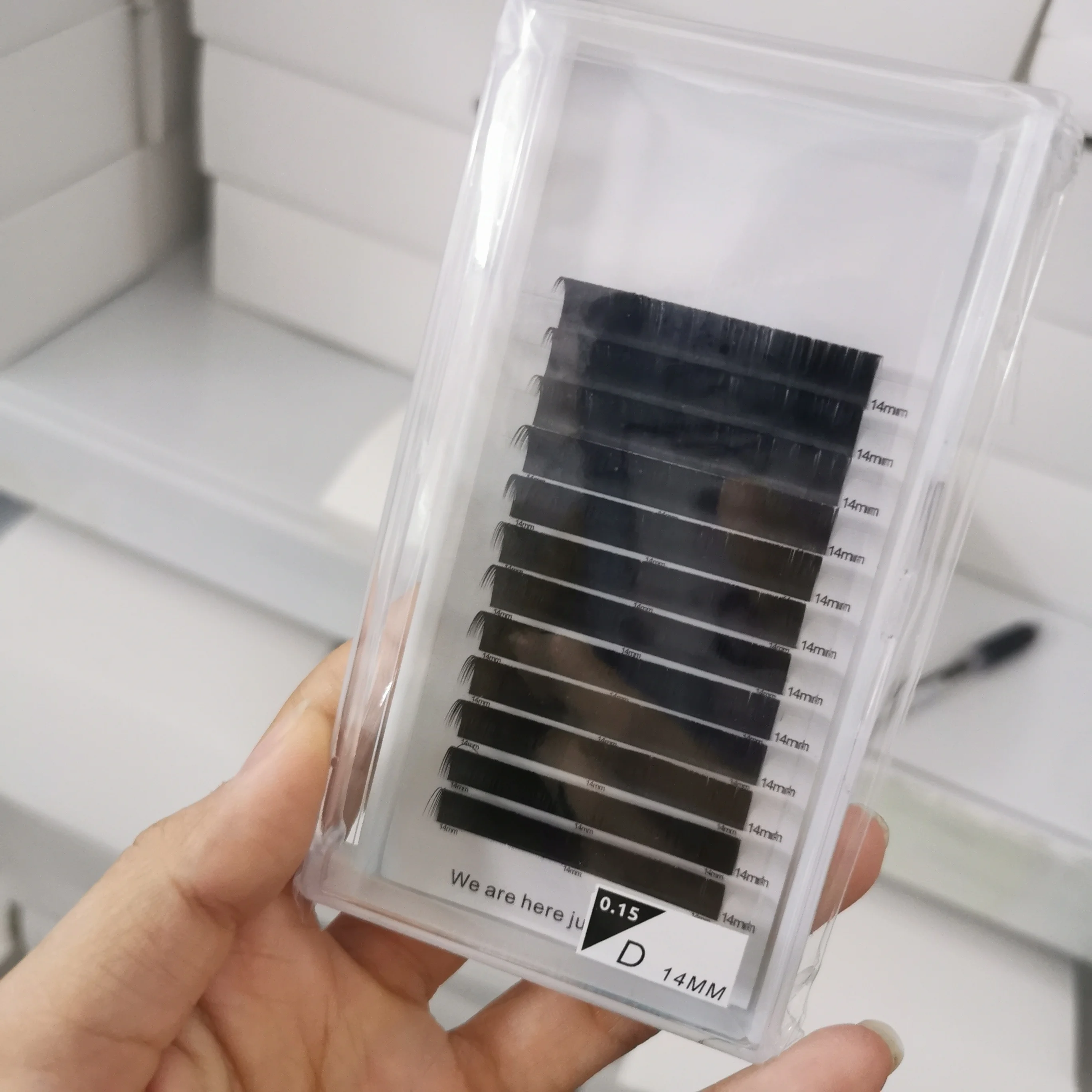 Korean pbt fiber lashes supplies 5-25mm C CC D DD L M curl lashes trays easy fan super soft eyelash extension