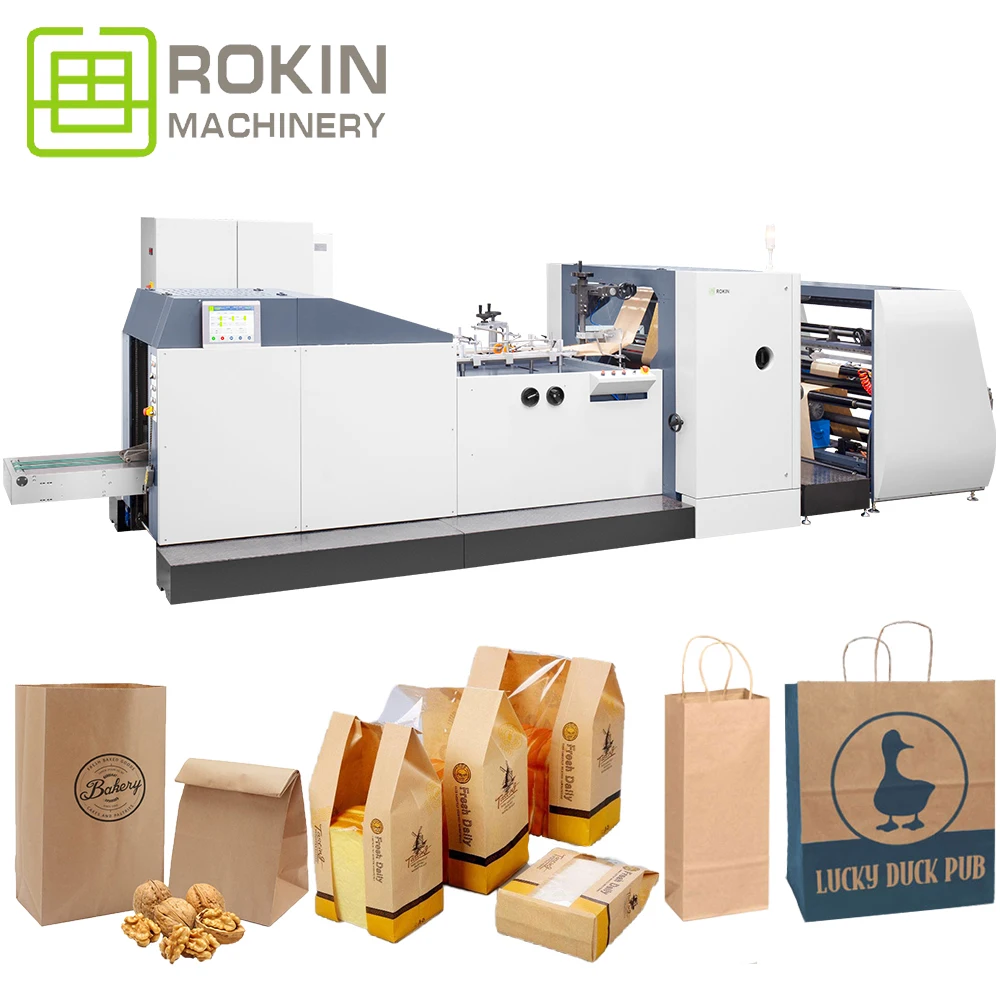 New Fully Automatic Paper Bag Making Machine With Printing Machine