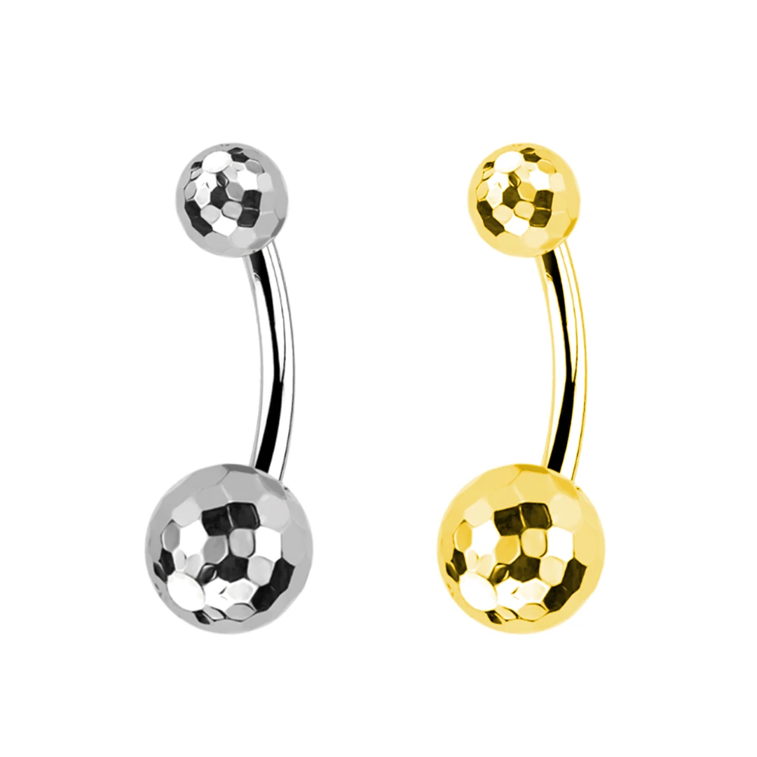 Calenдо ювелирные изделия ASTM F136 титановое Изогнутое Кольцо с внутренней резьбой для пупка ограненным шаром нижнее кольцо пирсинга