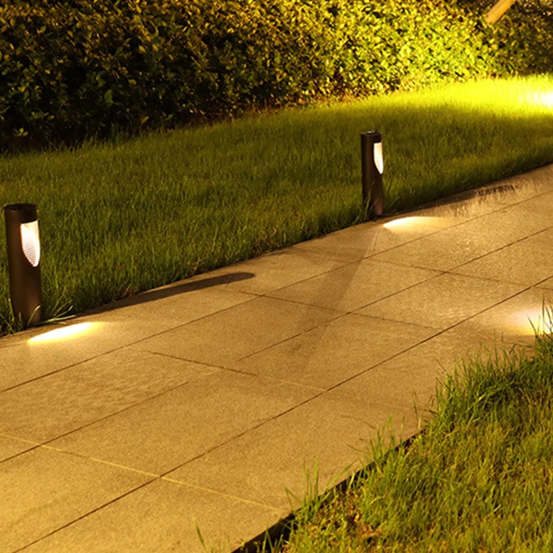 LED Solar Park Lamp Waterproof Outdoor Garden Lawn Bollard Lights Decorative for Garden Pathway Walkway Driveway Sidewalk Yard