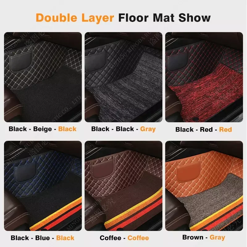 Custom Double Layer Car floor mats For Volvo XC90 7 Seats 2010 2011 2012 2013 2014 Foot Carpet Interior Accessories