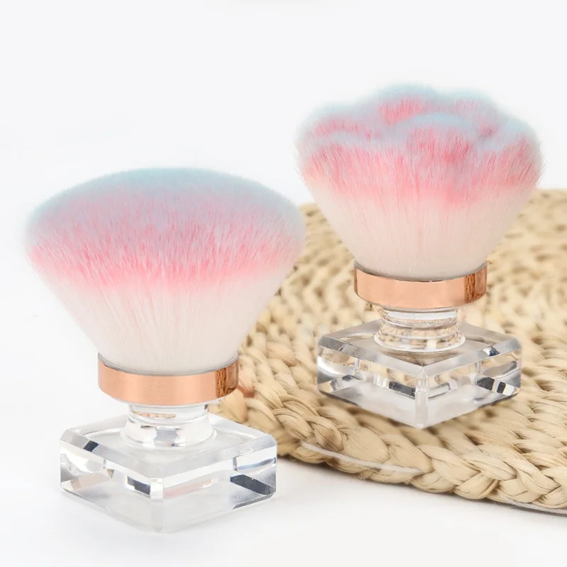 Destly Crytral Nail dust brush luxury powder Nail brush Face Eye Diamond Rhinestone Makeup Brush Rose Head