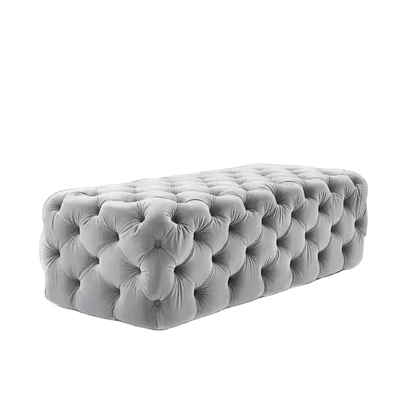 Hot Sales Simple Luxury Furniture Modern Design Solid Wood Frame Long Sofa Benches Reception Dressing Room Salon Hotel Shop