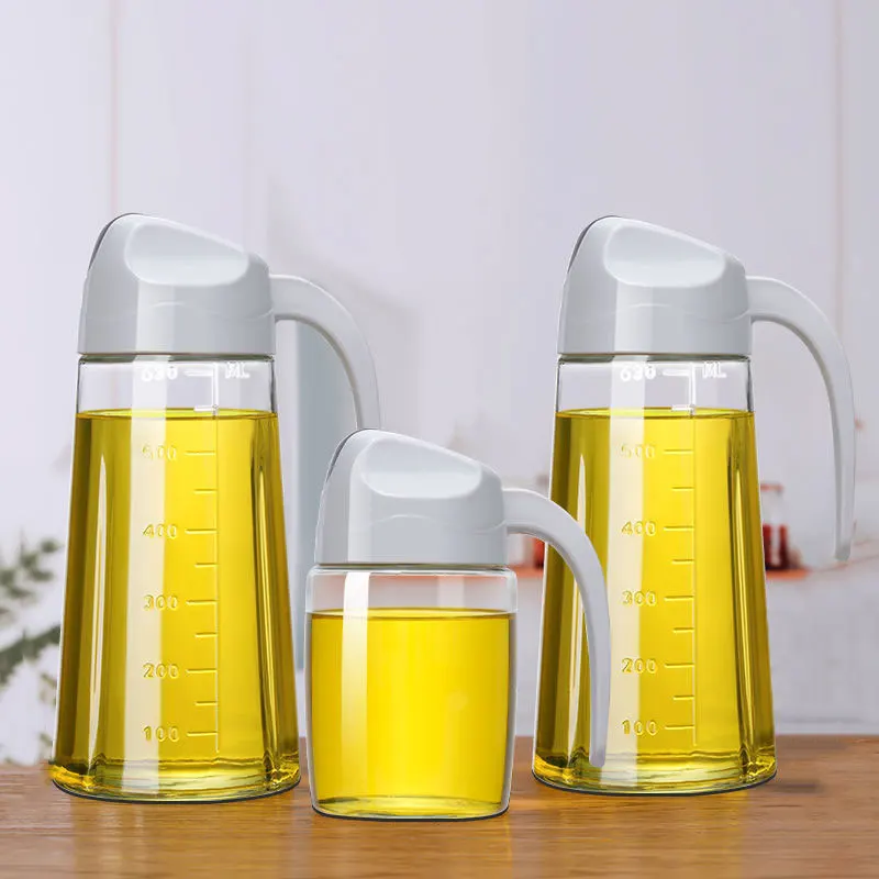 300ml 600ml 630ml LOGO Printing Transparent Kitchen Olive Oil Bottle Dispenser for Kitchen
