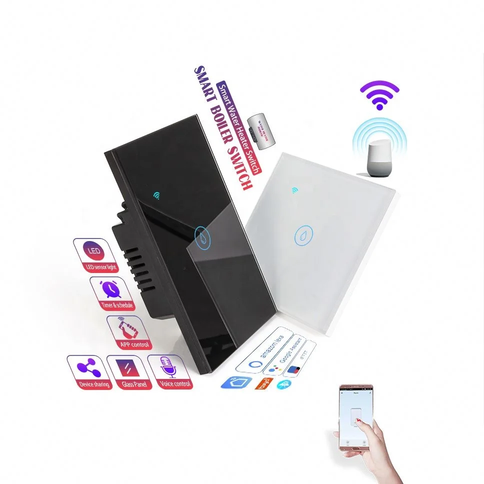 Оптовая продажа, сенсорный выключатель 220 В, домашний умный Wi-Fi водонагреватель, ВКЛ./ВЫКЛ., умный выключатель, динамик Alexa