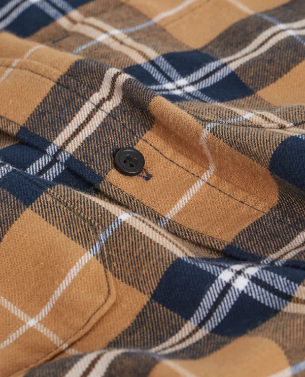 Winter Plaid Shirts Men Fashion Custom Logo Loose Casual Cotton Brushed Flannel Shirts