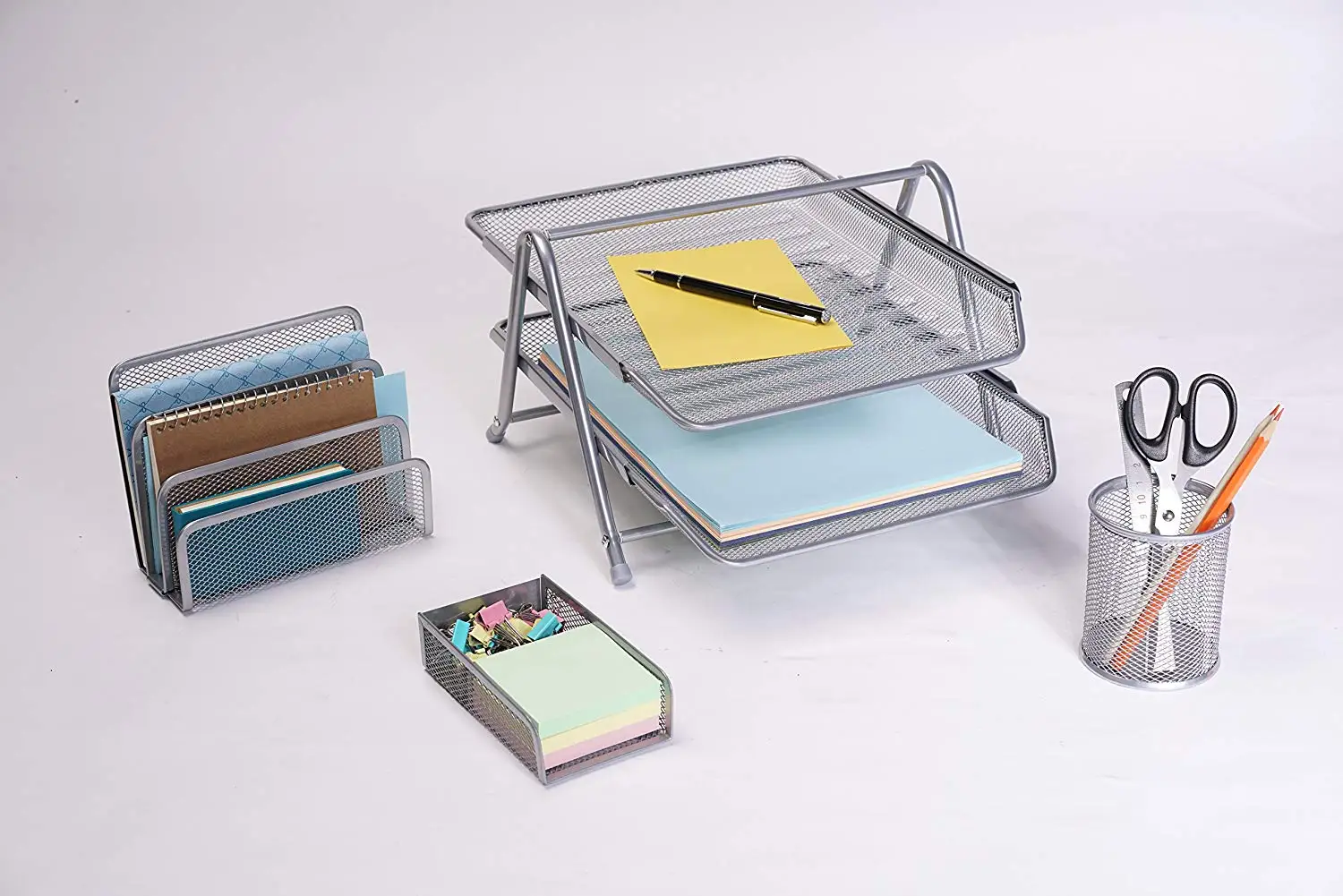 Wideny офисные принадлежности из проволоки, 4 шт., канцелярские наборы, настольный сетчатый держатель для файлов, Набор органайзеров для документов с буквами