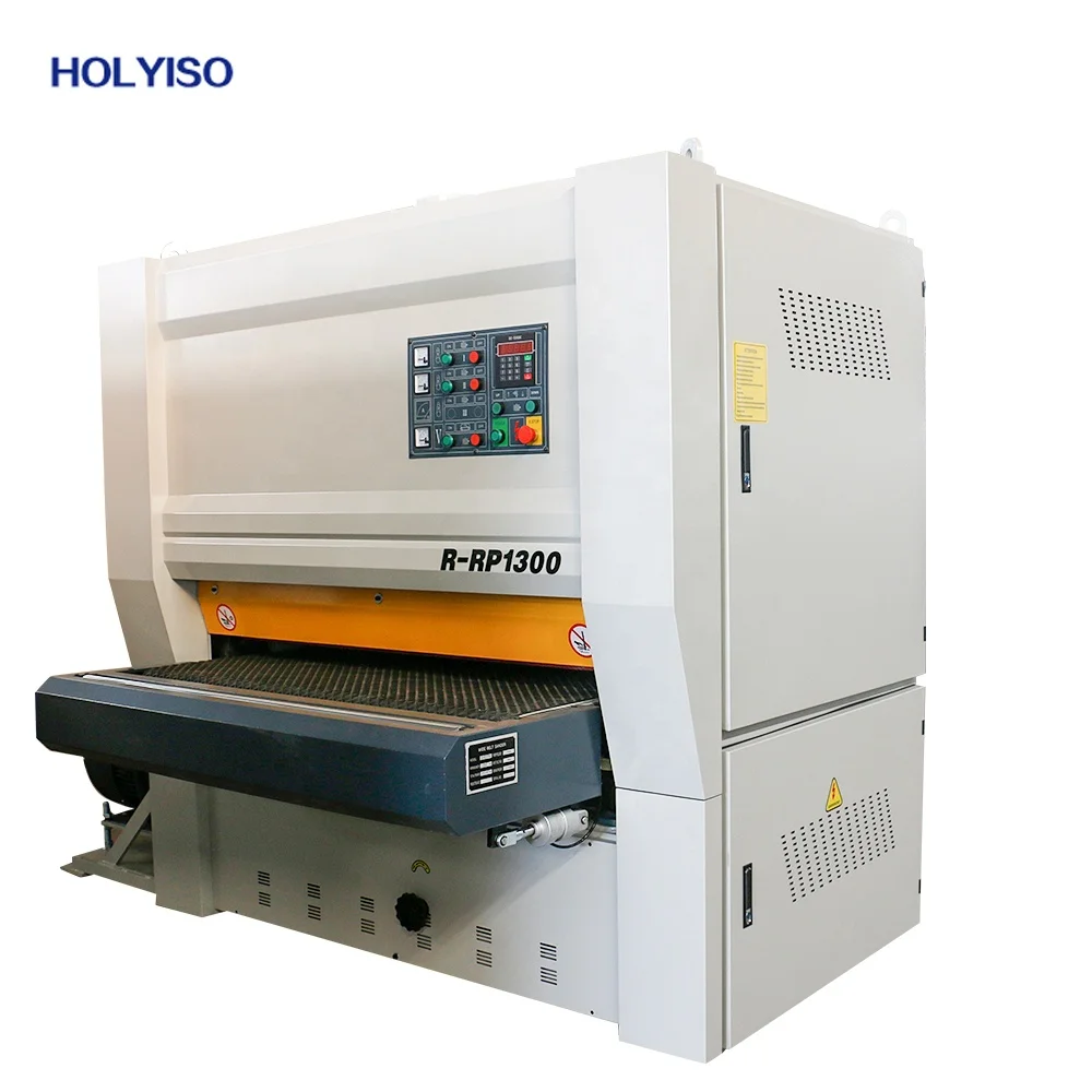 Solid wood panel floor cabinet door mdf veneer calibrating wide belt sanding machine for wood