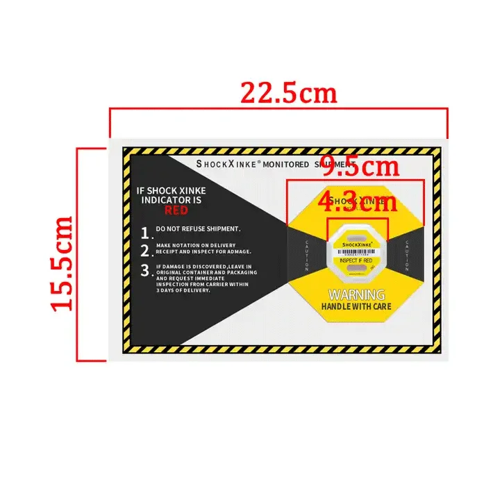 Scratch-Off Acrylic Cargo Indicator Labels Anti-Fall Tilt Shock Monitoring Stickers Printable Industrial Use Shipping Packaging